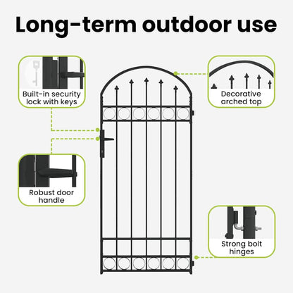 Fence Post ASSEN 200 x 88 x 14 cm Steel Grey Lockable