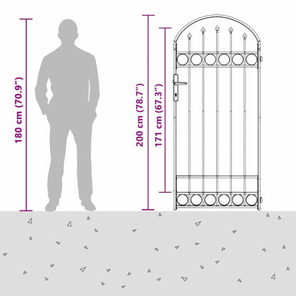 Fence Post ASSEN 200 x 88 x 14 cm Steel Grey Lockable