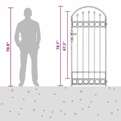 Fence Post ASSEN 200 x 88 x 14 cm Steel Grey Lockable