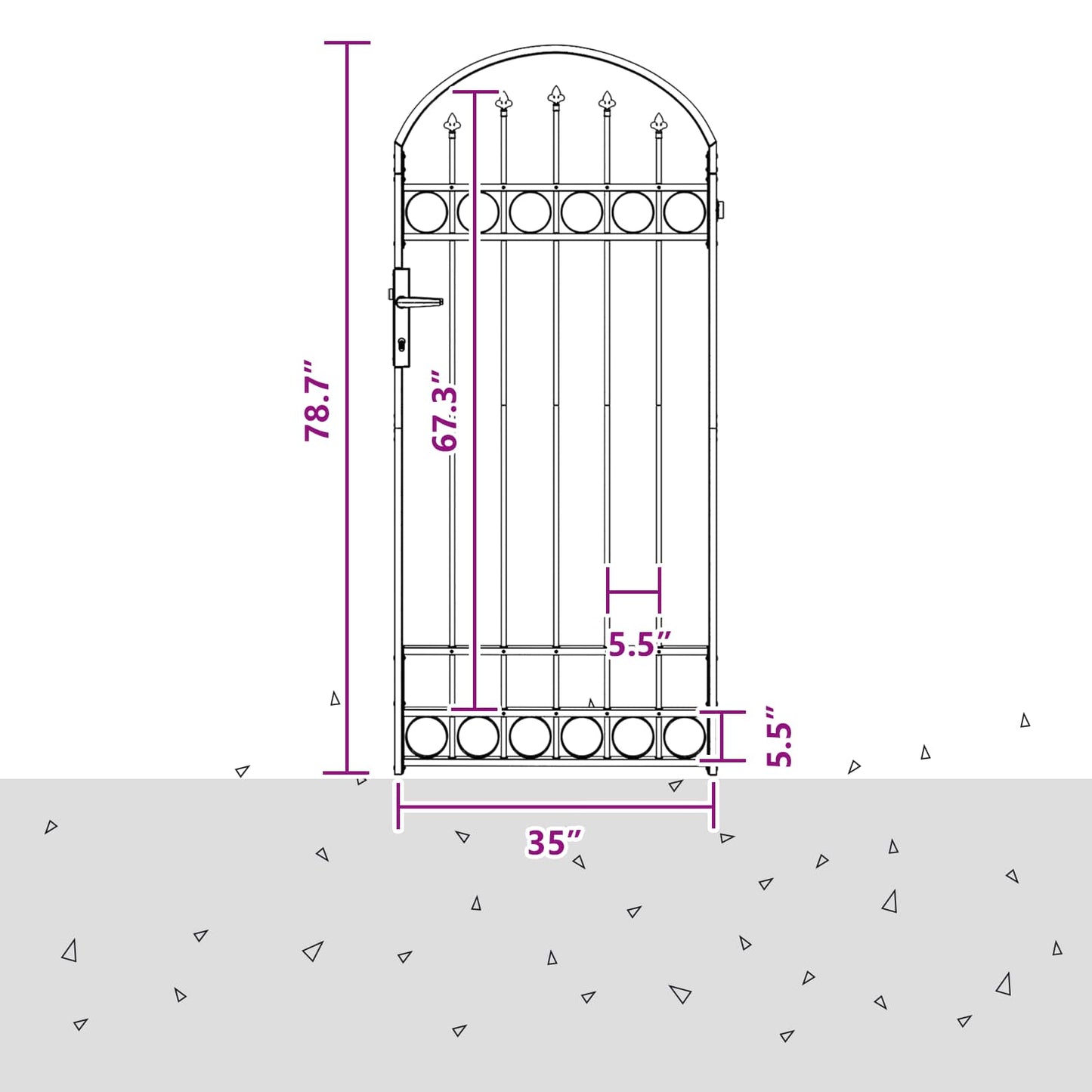 Fence Post ASSEN 200 x 88 x 14 cm Steel Grey Lockable