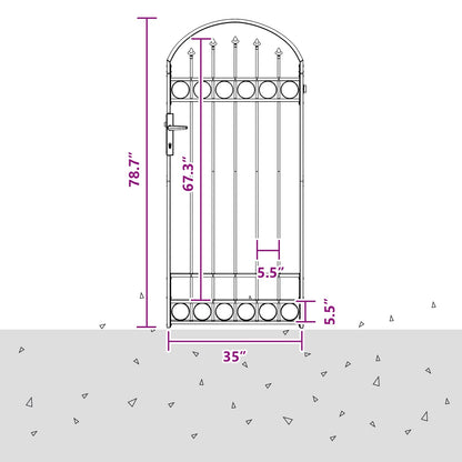Fence Post ASSEN 200 x 88 x 14 cm Steel Grey Lockable