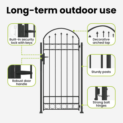 Fence Post ASSEN 200 x 88 x 14 cm Steel Grey Lockable
