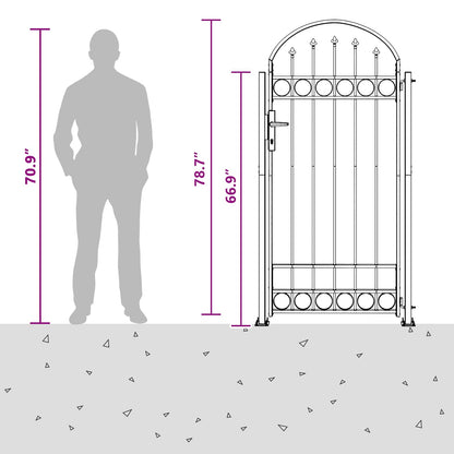 Fence Post ASSEN 200 x 88 x 14 cm Steel Grey Lockable