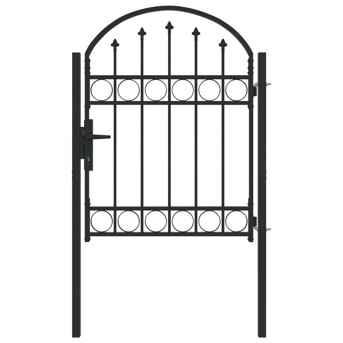 Fence Gate ASSEN 100 x 125 cm Powder-Coated Steel Grey Lockable