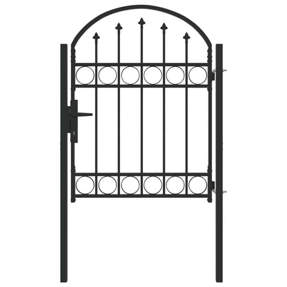 Fence Gate ASSEN 100 x 125 cm Powder-Coated Steel Grey Lockable