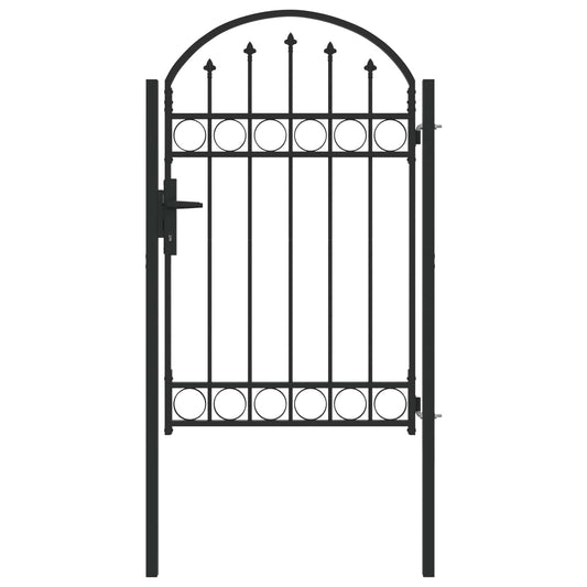 Fence Gate ASSEN 100 x 150 cm Powder-Coated Steel Grey Lockable