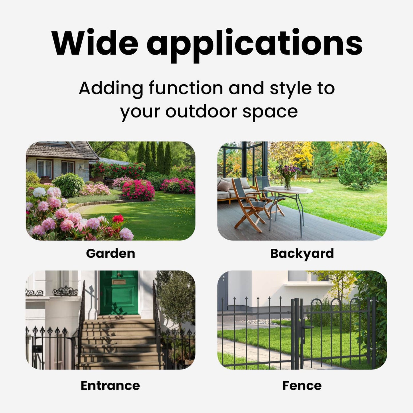 Fence Gate ASSEN 100 x 195 cm Powder-Coated Steel Grey Lockable