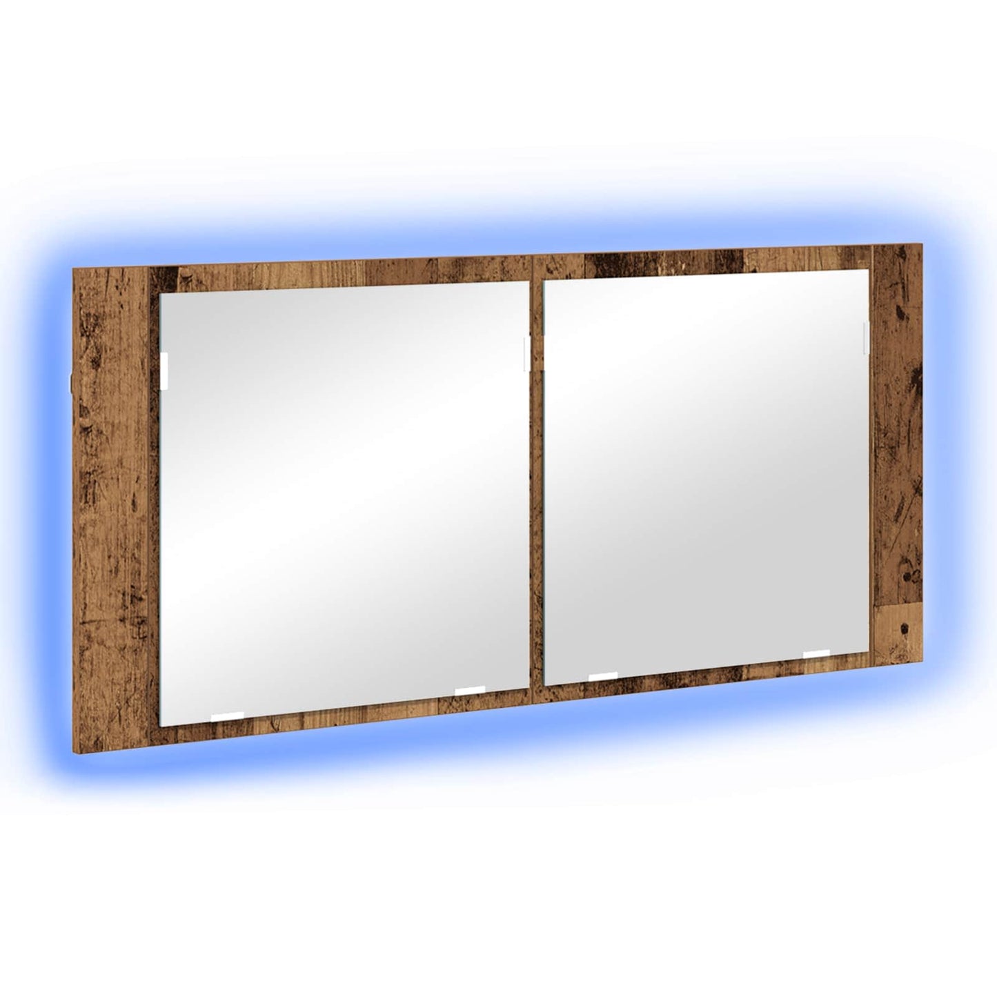 LED Mirror Cabinet Old Wood 100 x 12 x 45 cm Engineered Wood
