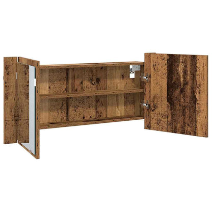 LED Mirror Cabinet Old Wood 100 x 12 x 45 cm Engineered Wood
