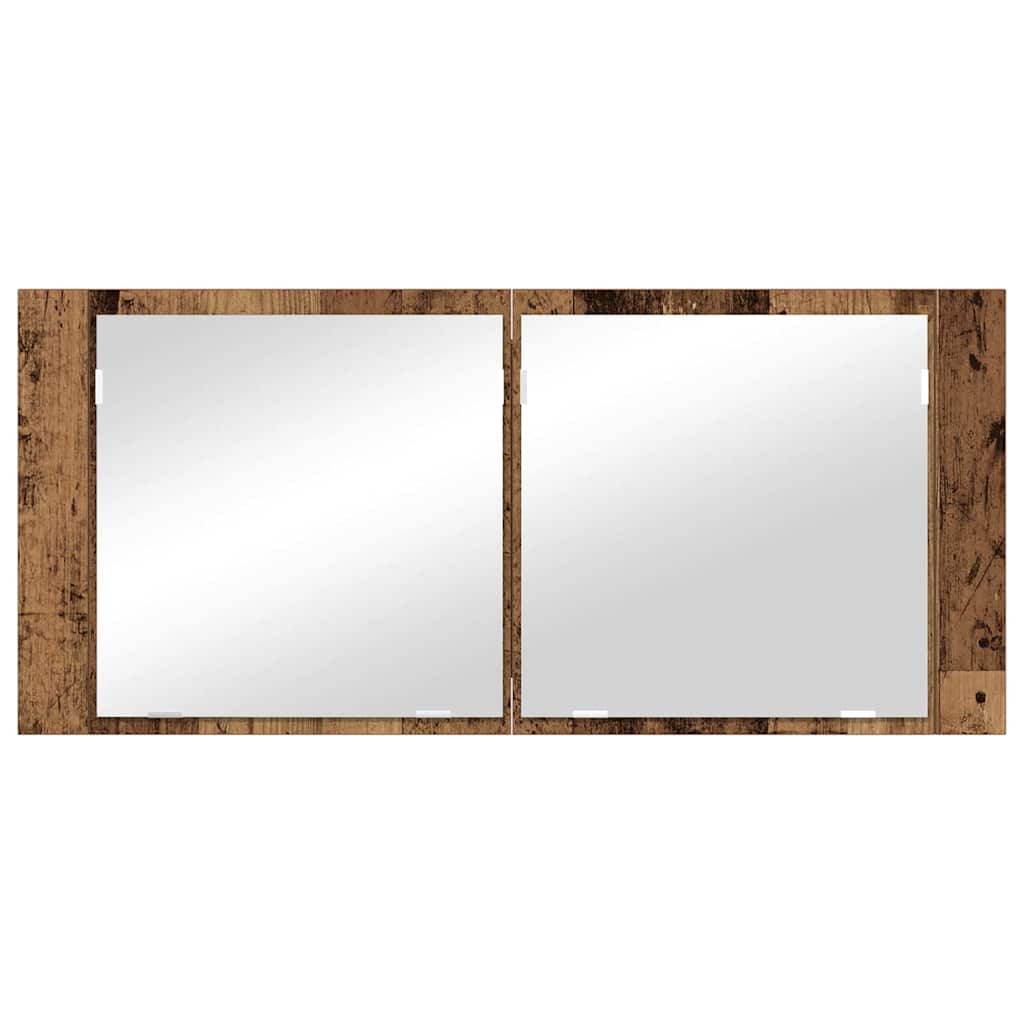 LED Mirror Cabinet Old Wood 100 x 12 x 45 cm Engineered Wood
