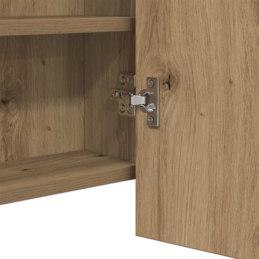 LED Mirror Cabinet Artisan Oak 100 x 12 x 45 cm Engineered Wood