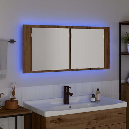 LED Mirror Cabinet Artisan Oak 100 x 12 x 45 cm Engineered Wood