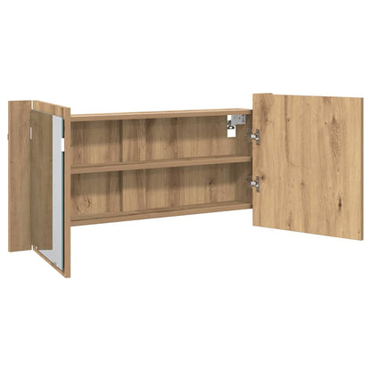 LED Mirror Cabinet Artisan Oak 100 x 12 x 45 cm Engineered Wood