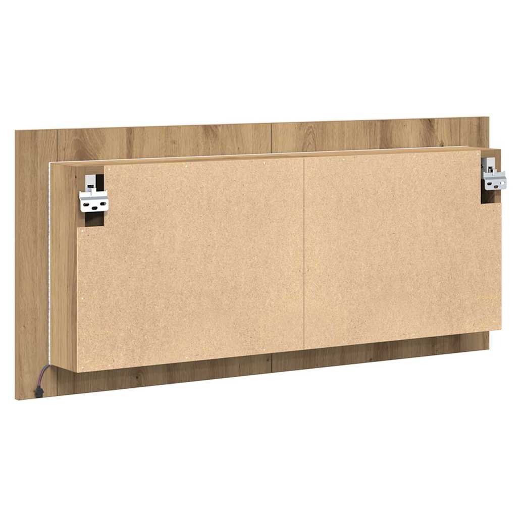 LED Mirror Cabinet Artisan Oak 100 x 12 x 45 cm Engineered Wood