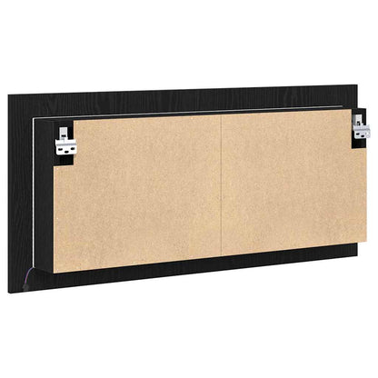 LED Mirror Cabinet Black Oak 100 x 12 x 45 cm Engineered Wood