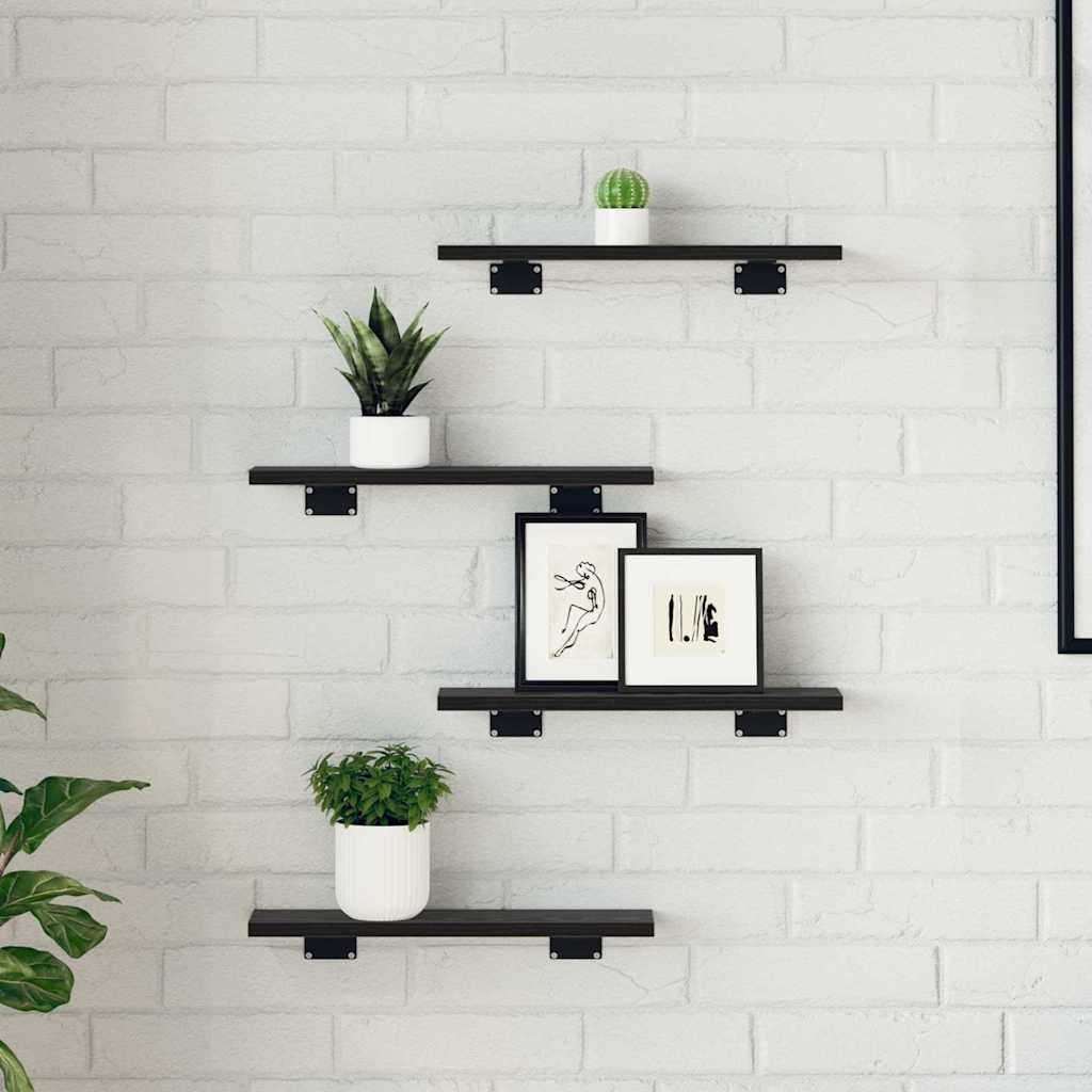 Bookshelf Board 4 pcs Black 40 x 10 x 1.5 cm Engineered Wood