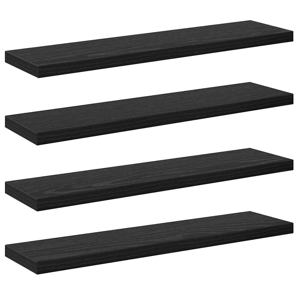 Bookshelf Board 4 pcs Black 40 x 10 x 1.5 cm Engineered Wood