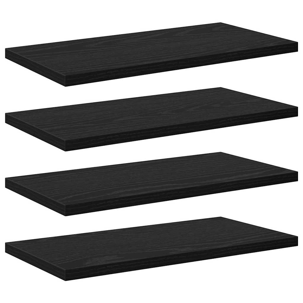 Bookshelf Board 4 pcs Black 40 x 20 x 1.5 cm Engineered Wood