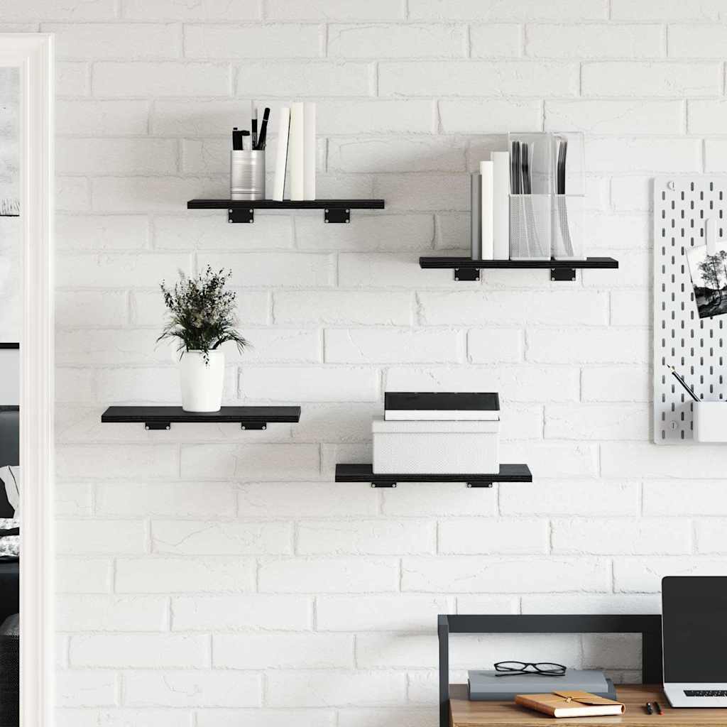 Bookshelf Board 4 pcs Black 40 x 30 x 1.5 cm Engineered Wood
