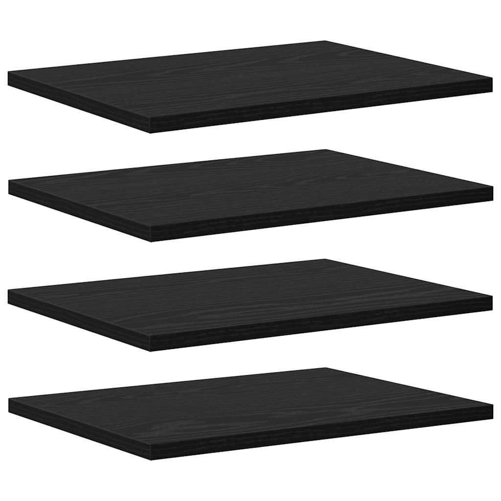 Bookshelf Board 4 pcs Black 40 x 30 x 1.5 cm Engineered Wood