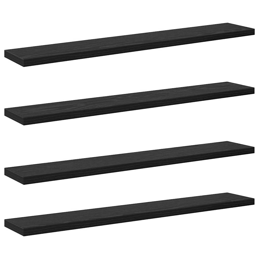 Bookshelf Board 4 pcs Black 60 x 10 x 1.5 cm Engineered Wood