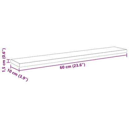 Bookshelf Board 4 pcs Black 60 x 10 x 1.5 cm Engineered Wood