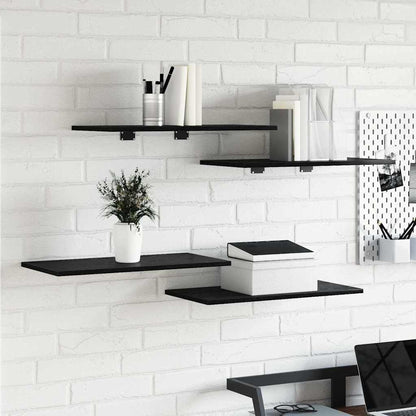 Bookshelf Board 4 pcs Black 60 x 30 x 1.5 cm Engineered Wood
