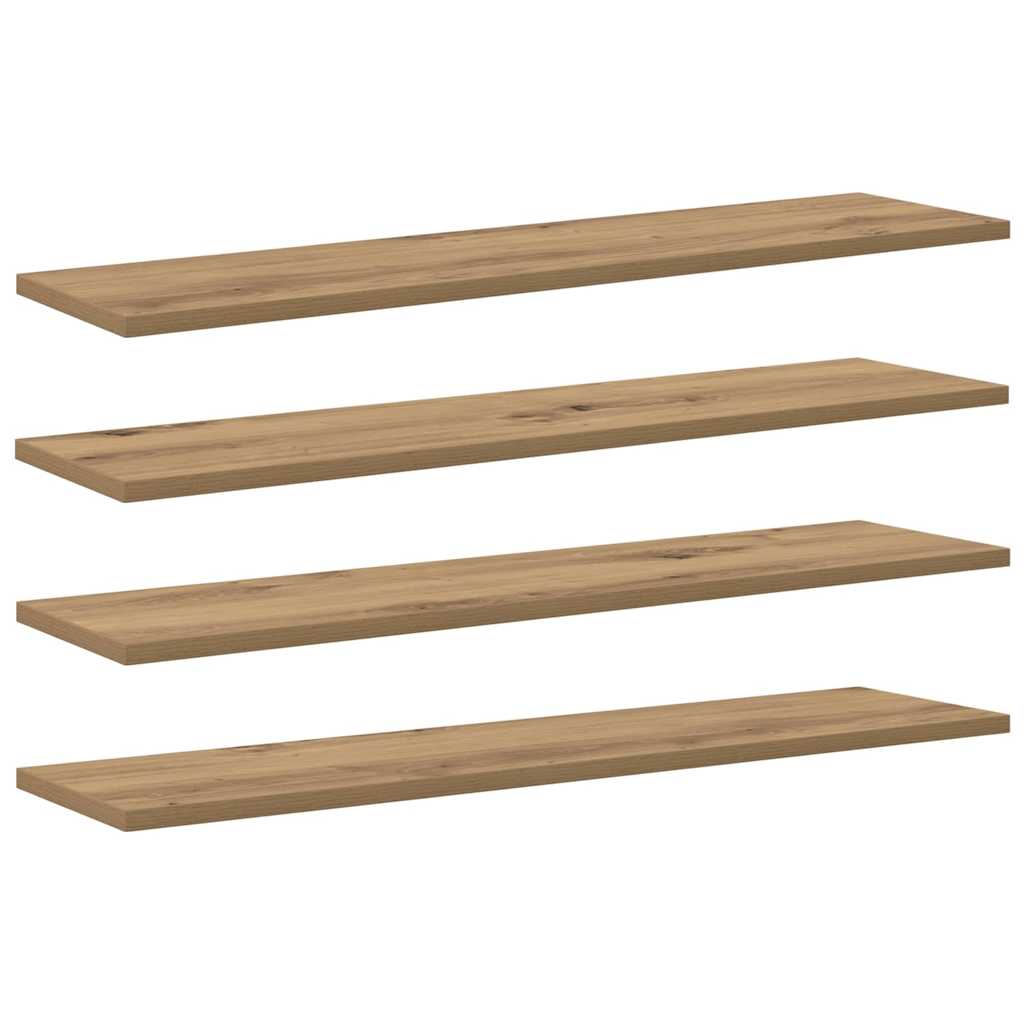 Bookshelf Board 4 pcs Brown 80 x 20 x 1.5 cm Engineered Wood