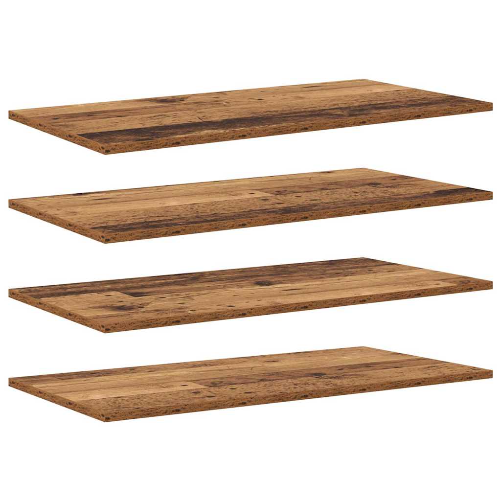 Bookshelf Board 4 pcs Brown 80 x 40 x 1.5 cm Engineered Wood