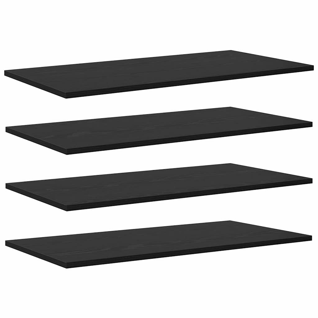 Bookshelf Board 4 pcs Black 80 x 40 x 1.5 cm Engineered Wood