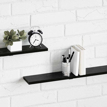 Bookshelf Board 4 pcs Black 100 x 10 x 1.5 cm Engineered Wood
