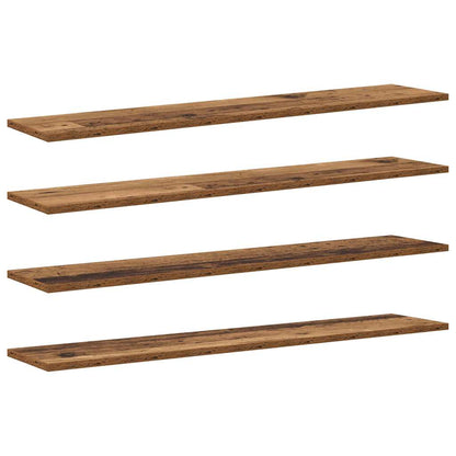 Bookshelf Board 4 pcs Brown 100 x 20 x 1.5 cm Engineered Wood