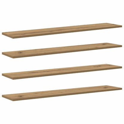 Bookshelf Board 4 pcs Brown 100 x 20 x 1.5 cm Engineered Wood