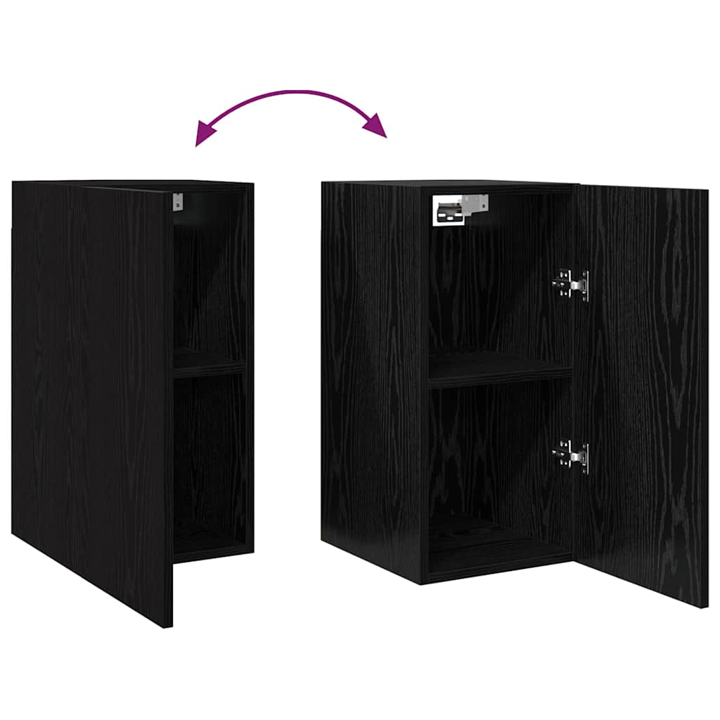 Wall TV Cabinet Black Oak 30.5 x 30 x 60 cm Engineered Wood