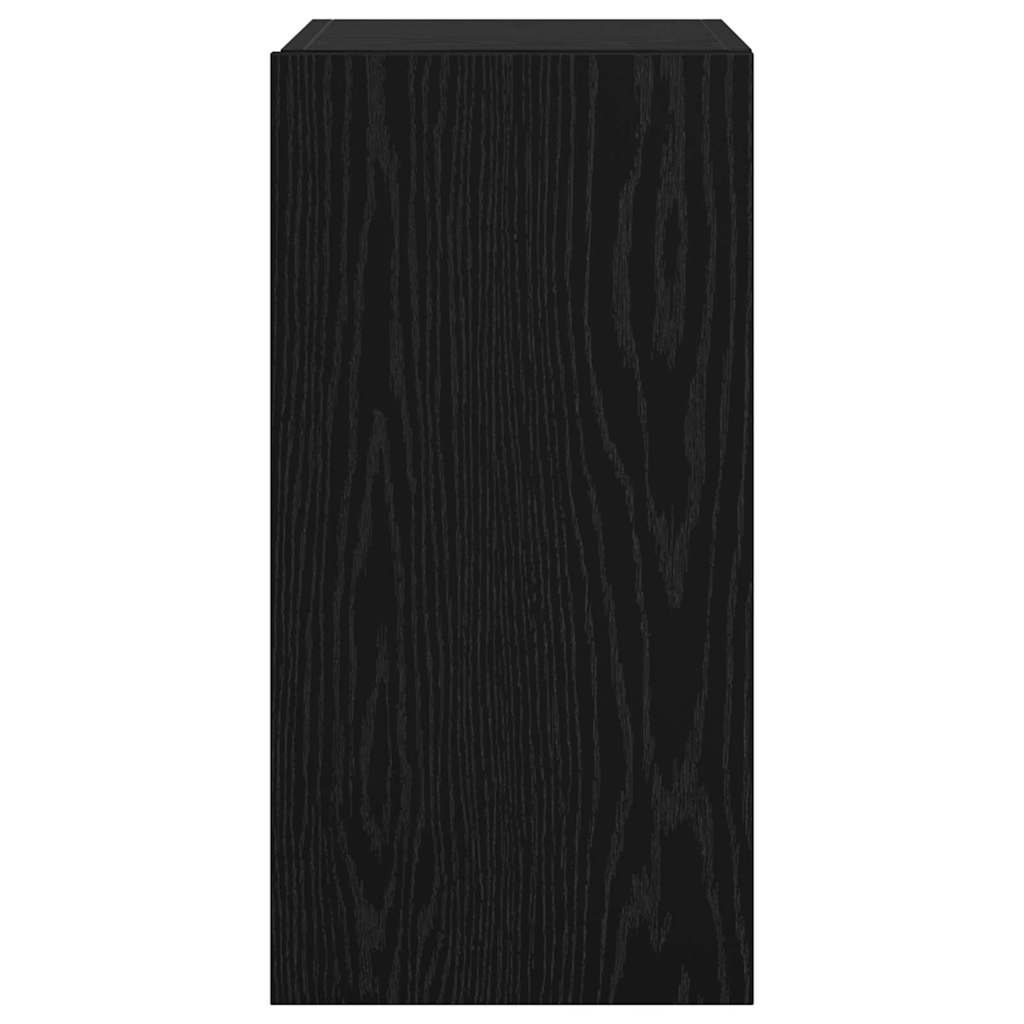 Wall TV Cabinet Wall-mounted 2 pcs Black Oak 30.5 x 30 x 60 cm