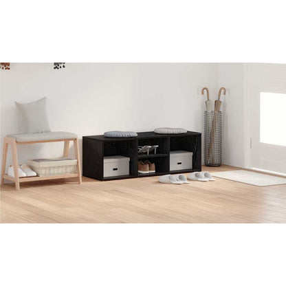 Shoe Bench Black Oak 102 x 35 x 35 cm Engineered Wood