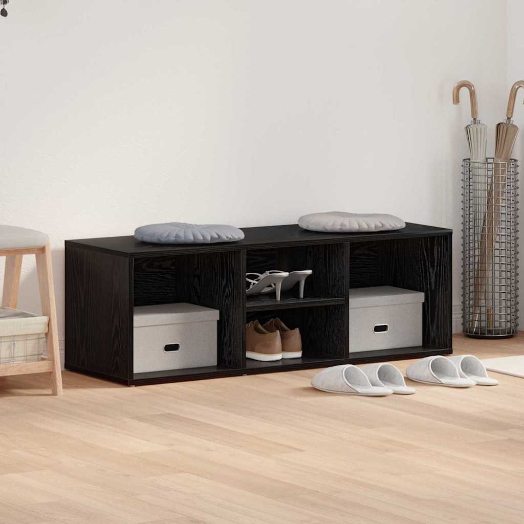 Shoe Bench 102 x 35 x 35 cm Engineered Wood Black Oak