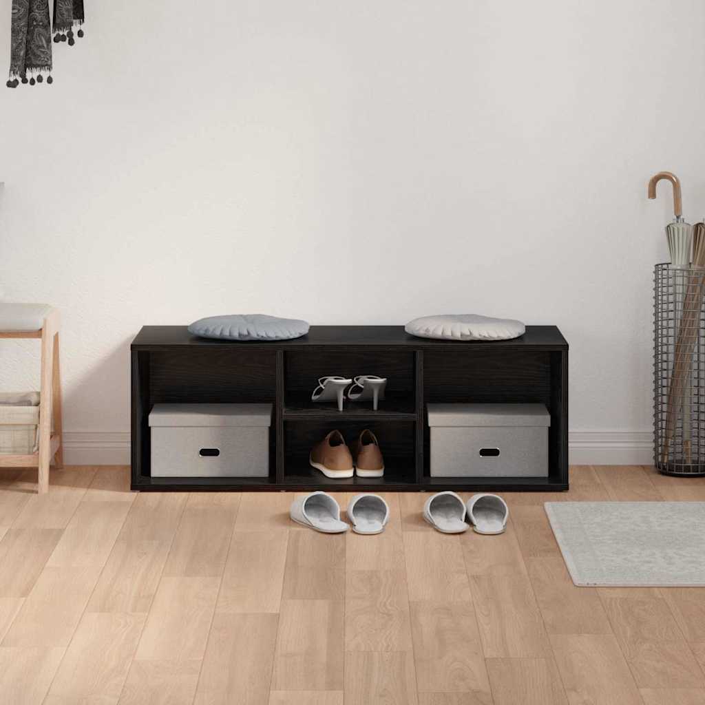 Shoe Bench 102 x 35 x 35 cm Engineered Wood Black Oak