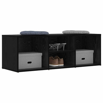 Shoe Bench 102 x 35 x 35 cm Engineered Wood Black Oak