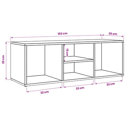 Shoe Bench 102 x 35 x 35 cm Engineered Wood Black Oak
