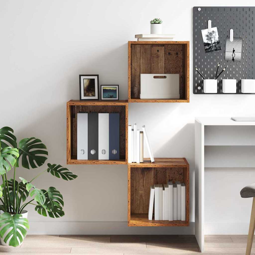 Wall Cabinet Old Wood 37 x 37 x 37 cm Engineered Wood