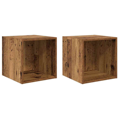 Wall Cabinet 2 pcs Old Wood 37 x 37 x 37 cm Engineered Wood