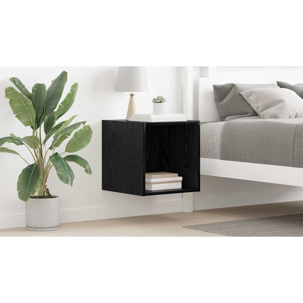 Wall Cabinet Black Oak 37 x 37 x 37 cm Engineered Wood