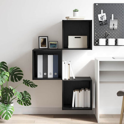Wall Cabinet Black Oak 37 x 37 x 37 cm Engineered Wood
