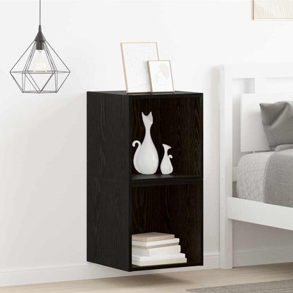 Wall Cabinet 2 pcs Black Oak 37 x 37 x 37 cm Engineered Wood