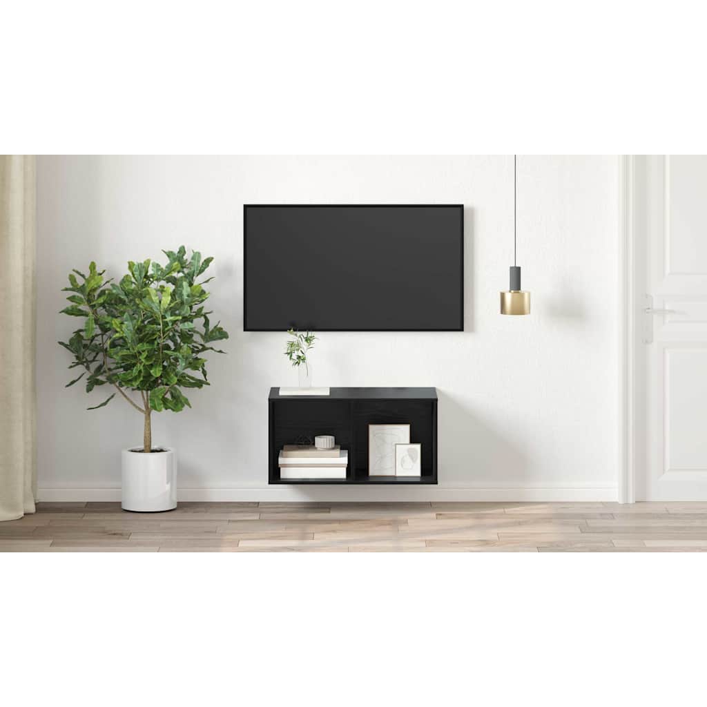 TV Cabinet Set Black Oak 37 x 37 x 72 cm Engineered Wood