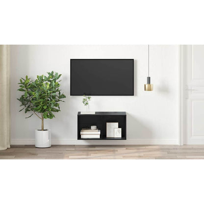 TV Cabinet Set Black Oak 37 x 37 x 72 cm Engineered Wood