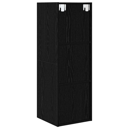 TV Cabinet Set Black Oak 37 x 37 x 107 cm Engineered Wood
