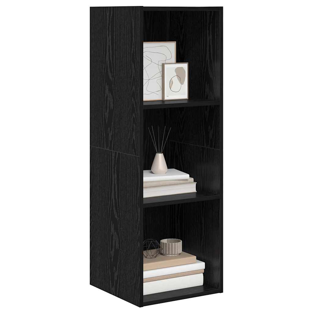 TV Cabinet Set Black Oak 37 x 37 x 107 cm Engineered Wood