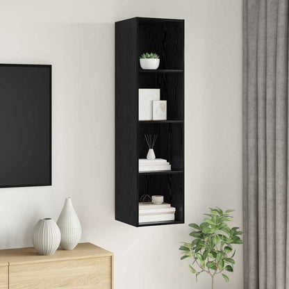 TV Cabinet Set Black Oak 37 x 37 x 142.5 cm Engineered Wood